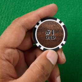 #1 Dad Leather-look Poker Marker