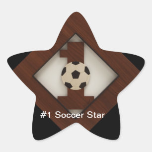 #1 Diamond Soccer Star-fästmärke Stjärnformat Klistermärke