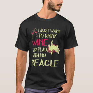 1 Drick Vin Och Lek Med Min Beagle T Shirt