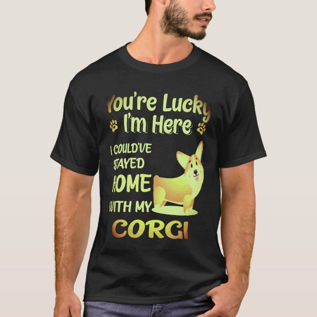 1 Du är Lucky Corgi T Shirt (Framsida)