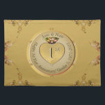1:e/50:e Bröllop-årsdagen Golden Bordstablett<br><div class="desc">Hur speciellt är det, tyvärr, en underbar och klassiskt designad bordstablett för att hedra er 1:a eller 50:e bröllop-årsdag?! Golden ochre med ornate hjärtgrafik, för en liten romantisk aning. Om du vill ha en anpassning eller illustration som bara är till för dig, så säg mig och jag får tillbaka högerna!...</div>