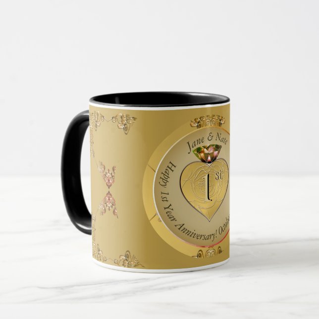 1:e/50:e Bröllop-årsdagen Golden Mugg (Framsida vänster)