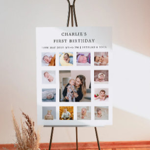 1:e födelsedag - månatlig fotosignatur poster