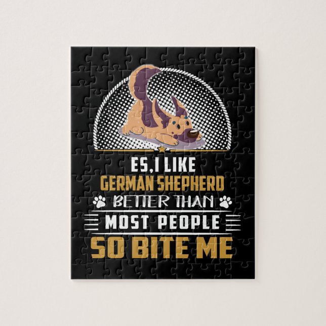 1 E jag gillar tyska shepherd bättre än de flesta  Pussel (Vertikal)