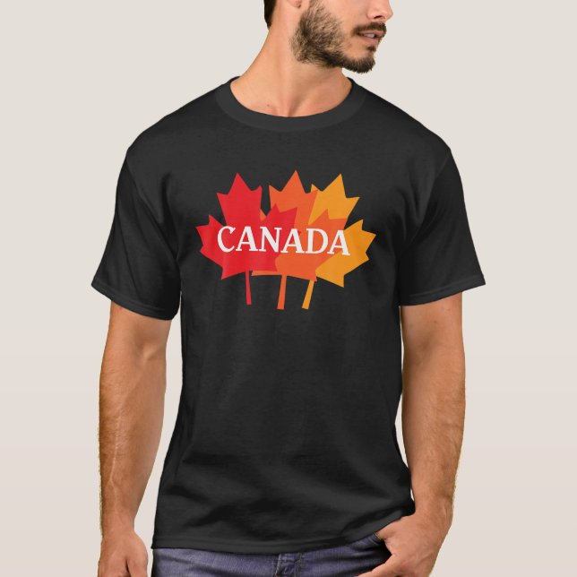 1:e juli Kanadadagen Funny Maple Löv Canadian Flag T Shirt (Framsida)