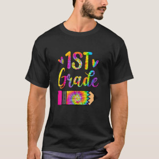 1:e Klass-läraren Tie Dye Back to school Funny T Shirt