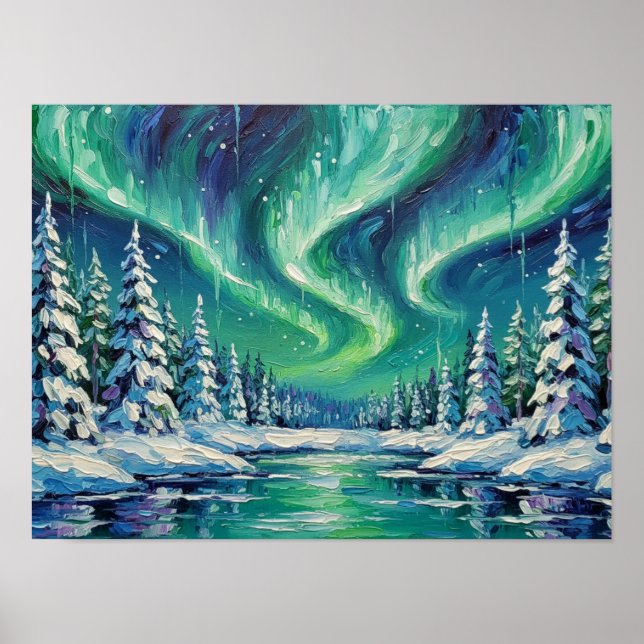 1. Eterisk Aurora Borealis Poster (Framsidan)