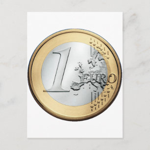 1 euro-mynt vykort