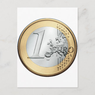 1 euro-mynt vykort