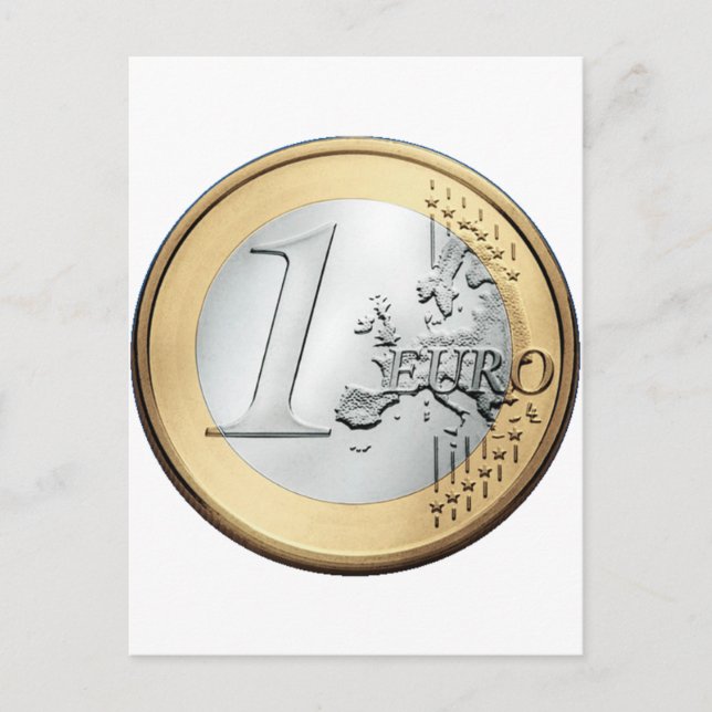 1 euro-mynt vykort (Framsida)