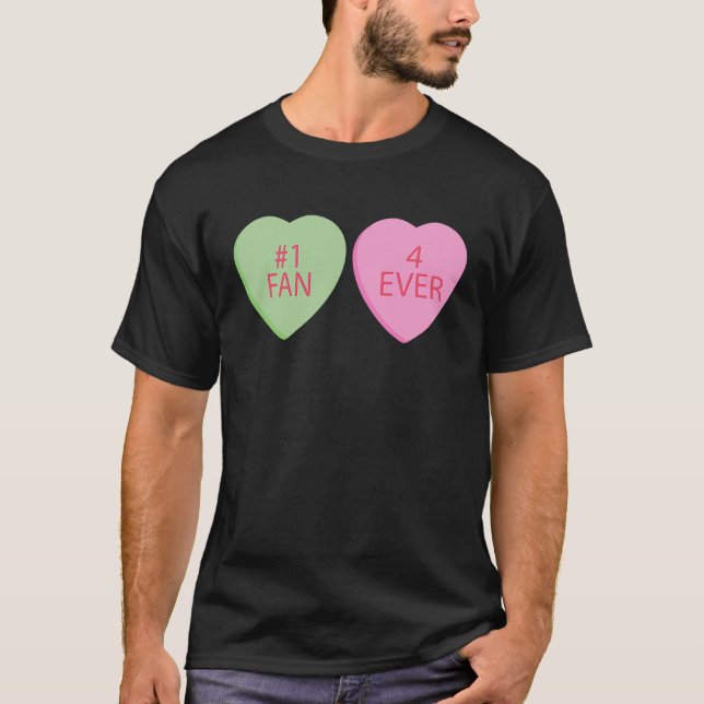 1 Fan 4 Ever Happy Valentines Day Conversation Hea T Shirt (Framsida)