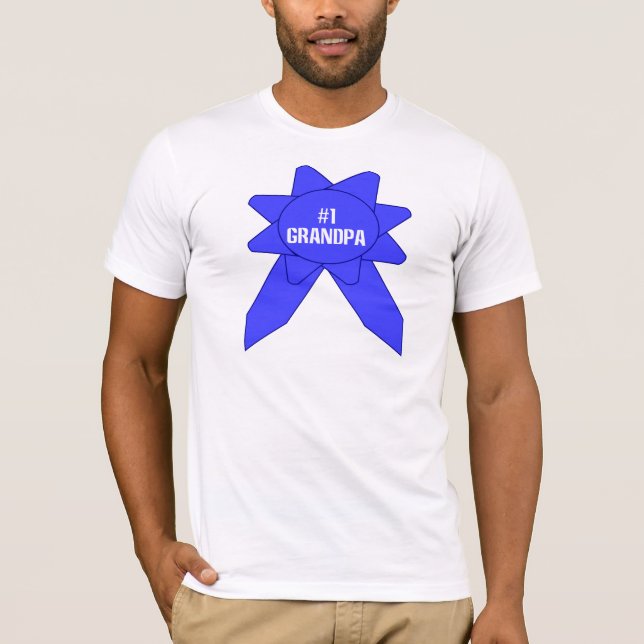 #1 Farfar Blå Band T Shirt (Framsida)