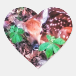 1 FAWN HEART STICKERS HJÄRTFORMAT KLISTERMÄRKE