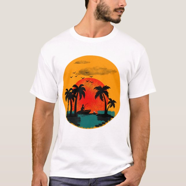 1. Fiske: Koppla samman med naturen T Shirt (Framsida)