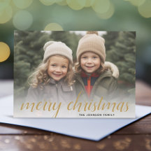 1 Foto Glad Jul Script Guld Damask