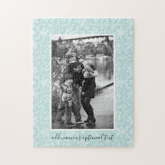 1 Foto med plagonplattan Mönster och text Pussel (Vertikal)