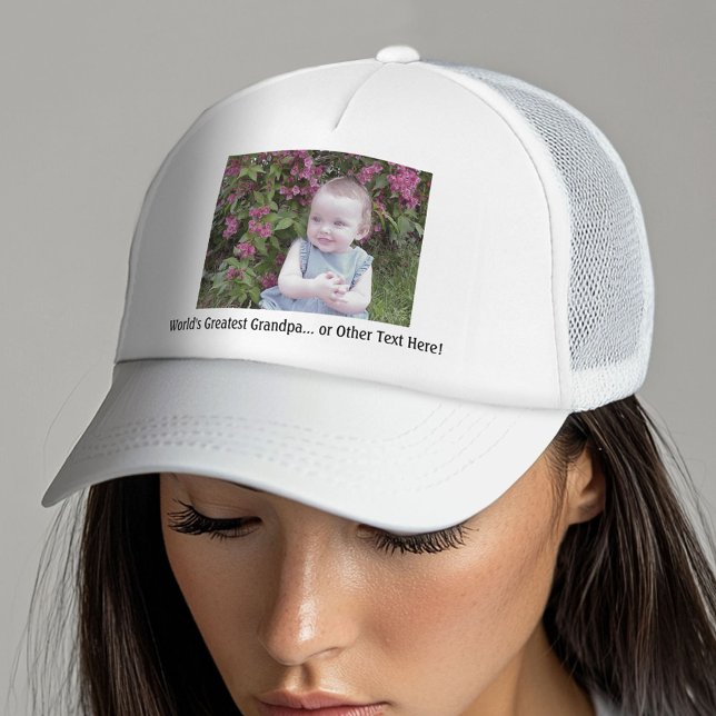 1 Foto och Anpassningsbar Text - gör den till din  Keps (Custom Hat with Photo and Text)