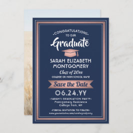 1 Foto Studenten Elegant Navy Blue and Rosa Spara Datumet