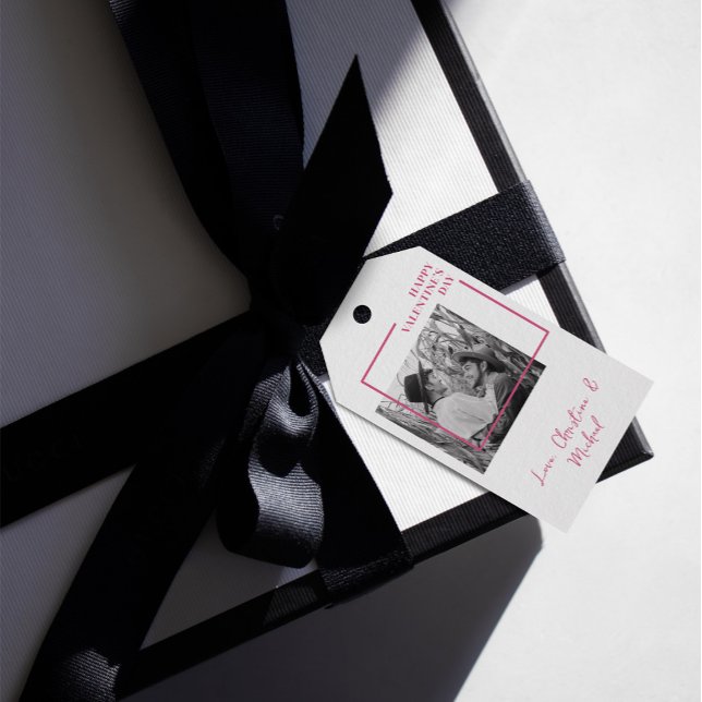 1 Foto Valentines day Modern Red and Rosa Presentetikett (Skapare uppladdad)