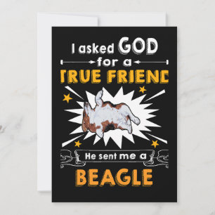 1 Frågade Gud - sann vän - en Beagle Julkort