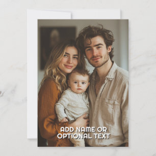 1 Fullfoto och Enkel Chunky Text Mallkort Julkort