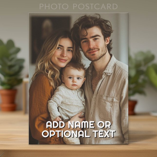 1 Fullfoto och Enkel Chunky Textmall Vykort (Custom Photo Postcard)