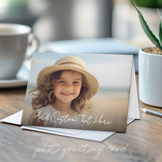 1 Fullfoto och text - liggande landskap Kort (Custom Photo Folded Greeting Card)