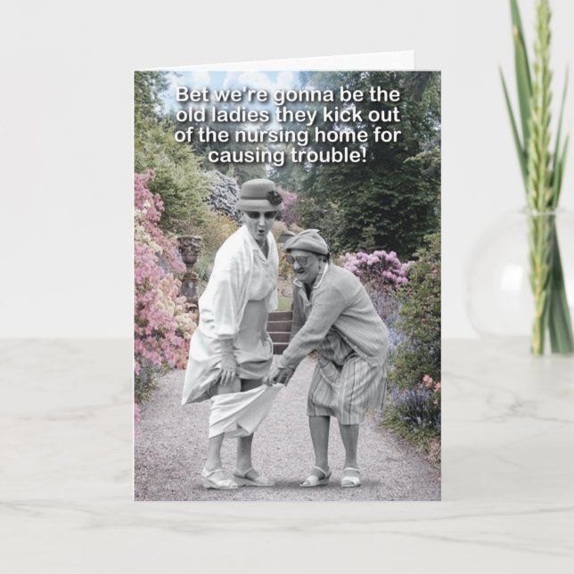 1 Funny Grattis på födelsedagen - Gamla troublemak Helgkort (Framsida)