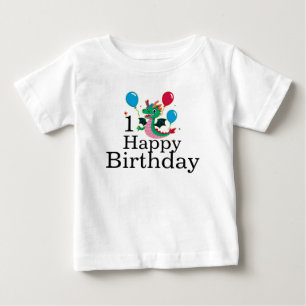 1 Glad födelsedag Drakar med ballonger T-Shirt