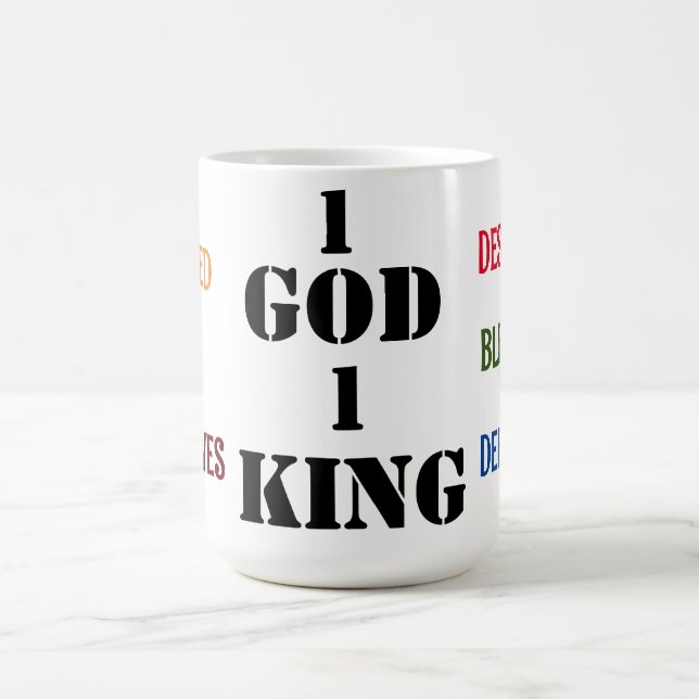 " 1 GOD 1 KUNG GOD DESIGNAD ME" Latte Mugg (Center)