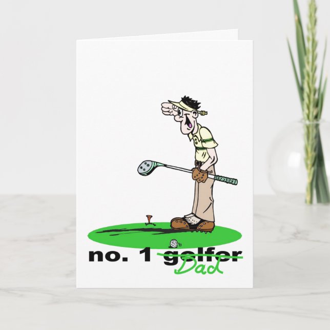 1 Golfer Pappa Fars dag Card Kort (Framsida)