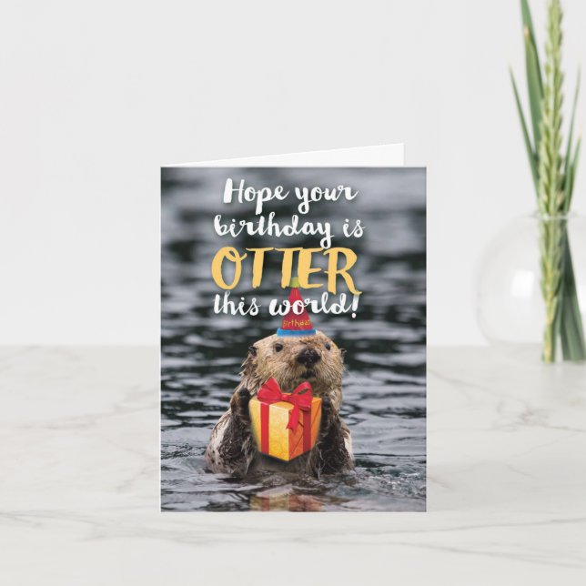 1 Grattis på födelsedagen-kort - Otterly Fantastis Kort (Framsida)