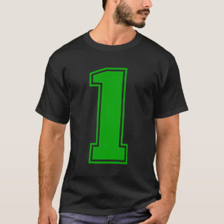 1 Grönts Sportfantast Jersey-nummer T Shirt