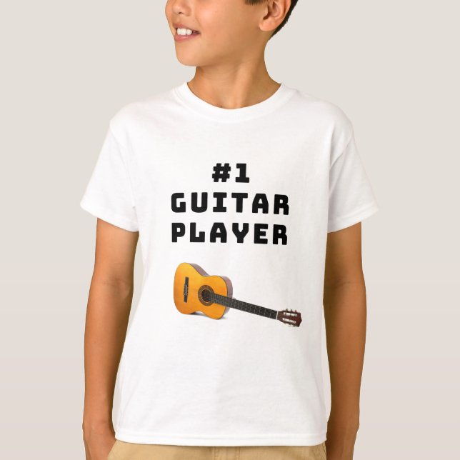 #1 Guitar Player T Shirt (Framsida)