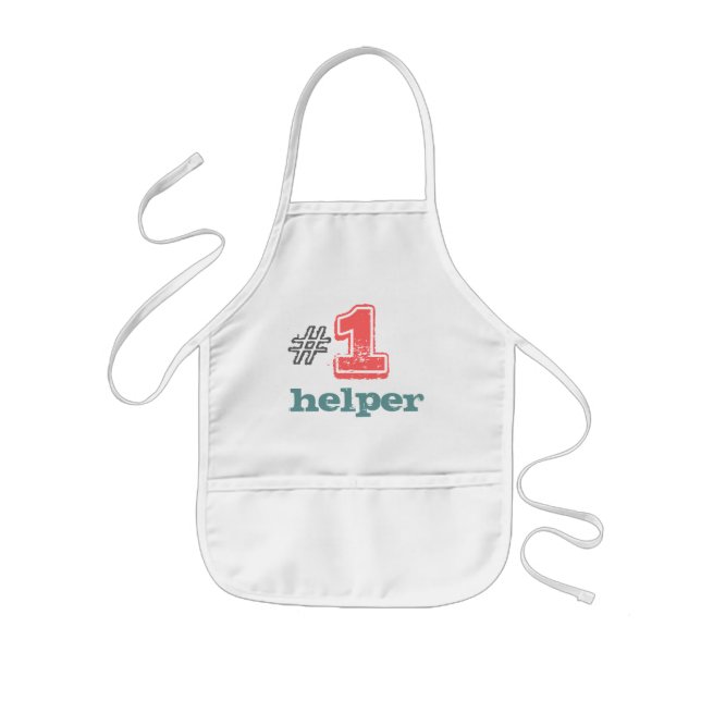 #1 hjälppungar apron unisex boyflicka barnförkläde (Framsidan)
