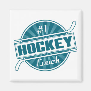 #1 Hockey Coach (blå) Magnet