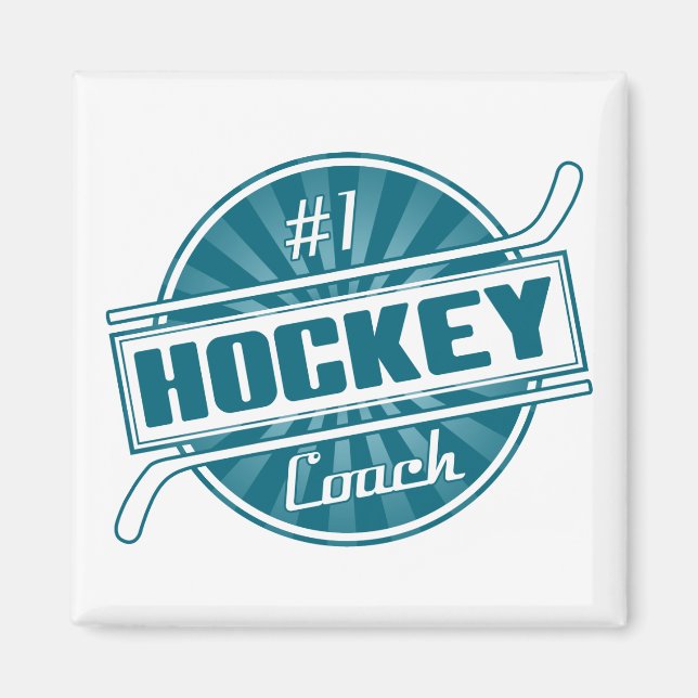 #1 Hockey Coach (blå) Magnet (Framsidan)