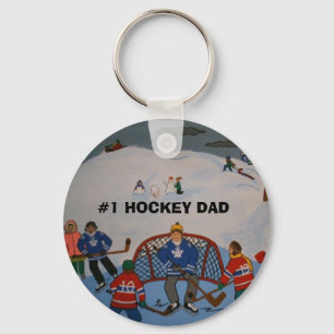 #1 HOCKEY PAPPA nyckelring