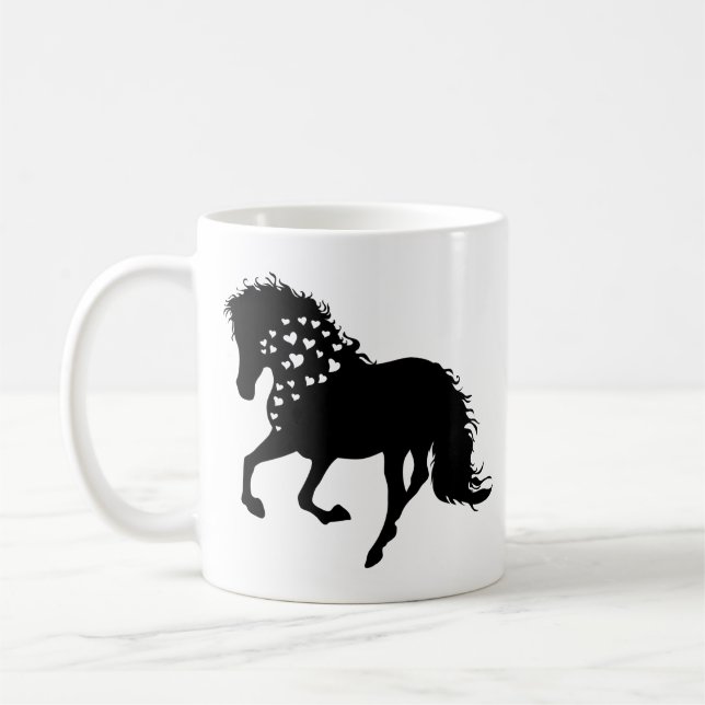 1- Horse Shirt, Horse Lover Tee, Girls Horse Kaffemugg (Vänster)