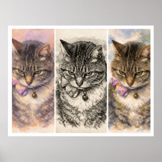 1 Humör + 3 Vibrationer = Total Purrfektion Poster