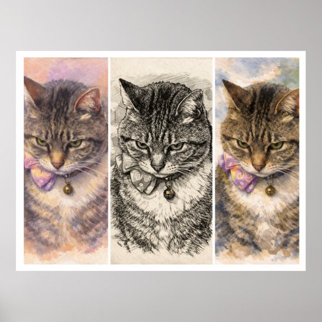 1 Humör + 3 Vibrationer = Total Purrfektion Poster (Framsidan)