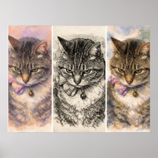 1 Humör + 3 Vibrationer = Total Purrfektion Poster