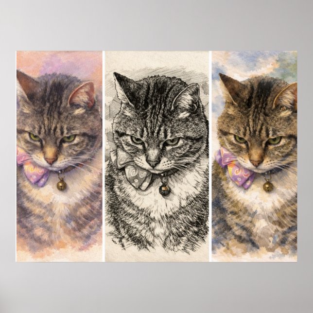 1 Humör + 3 Vibrationer = Total Purrfektion Poster (Framsidan)