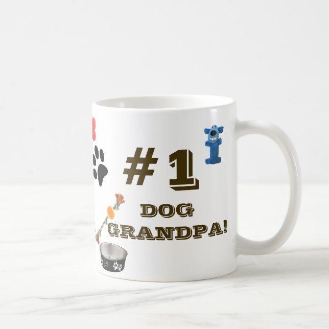 #1-Hund farfar med Hund-grafikkaffe Mugg (Höger)
