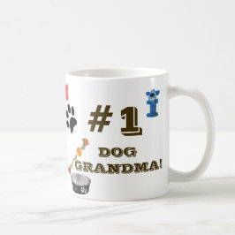 #1 Hund Grandma with Hund Leksak Graphics Coffee M Kaffemugg