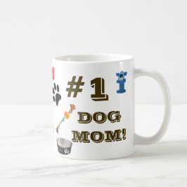 #1 Hund Mamma med Hund Leksak-grafikkaffe Mugg