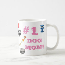 #1 Hund Mamma med Hund Leksak-grafikkaffe Mugg