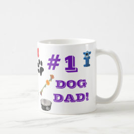 #1 Hund Pappa med Hund Leksak-grafikkaffe Mugg