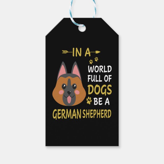 1 i en Fullt i Hundar ska vara en tysk herde Presentetikett (Framsidan)
