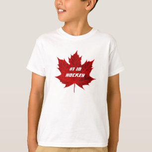 #1 i Hockey+Canadian Red Maple Löv T Shirt